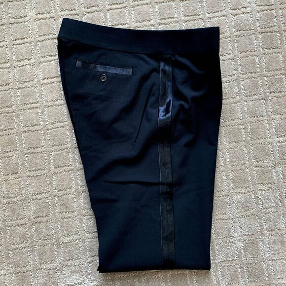 Laundry By Shelli Segal Wide Leg Black Tuxedo Pants Women's 4 Short Y2K Party - Picture 3 of 9